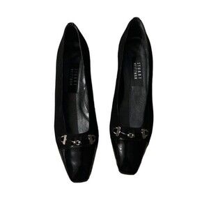 Stuart Weitzman Black Heels with Silver Accents